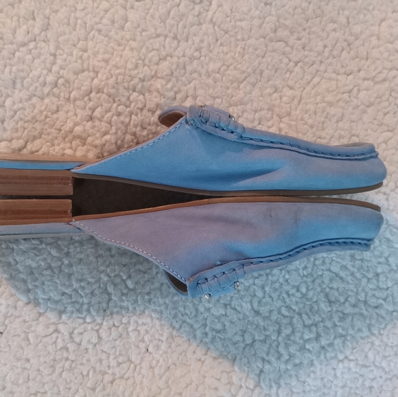 Donald J Pliner Sylvi Suede Stitch Silver Hardware | Mule Loafers | Size: 9.5M - Picture 9 of 14